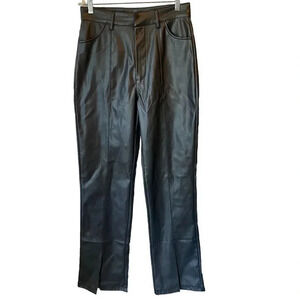 New Whattry Pu Pants Faux Leather Women’s M Original Style Black Pocket Goth